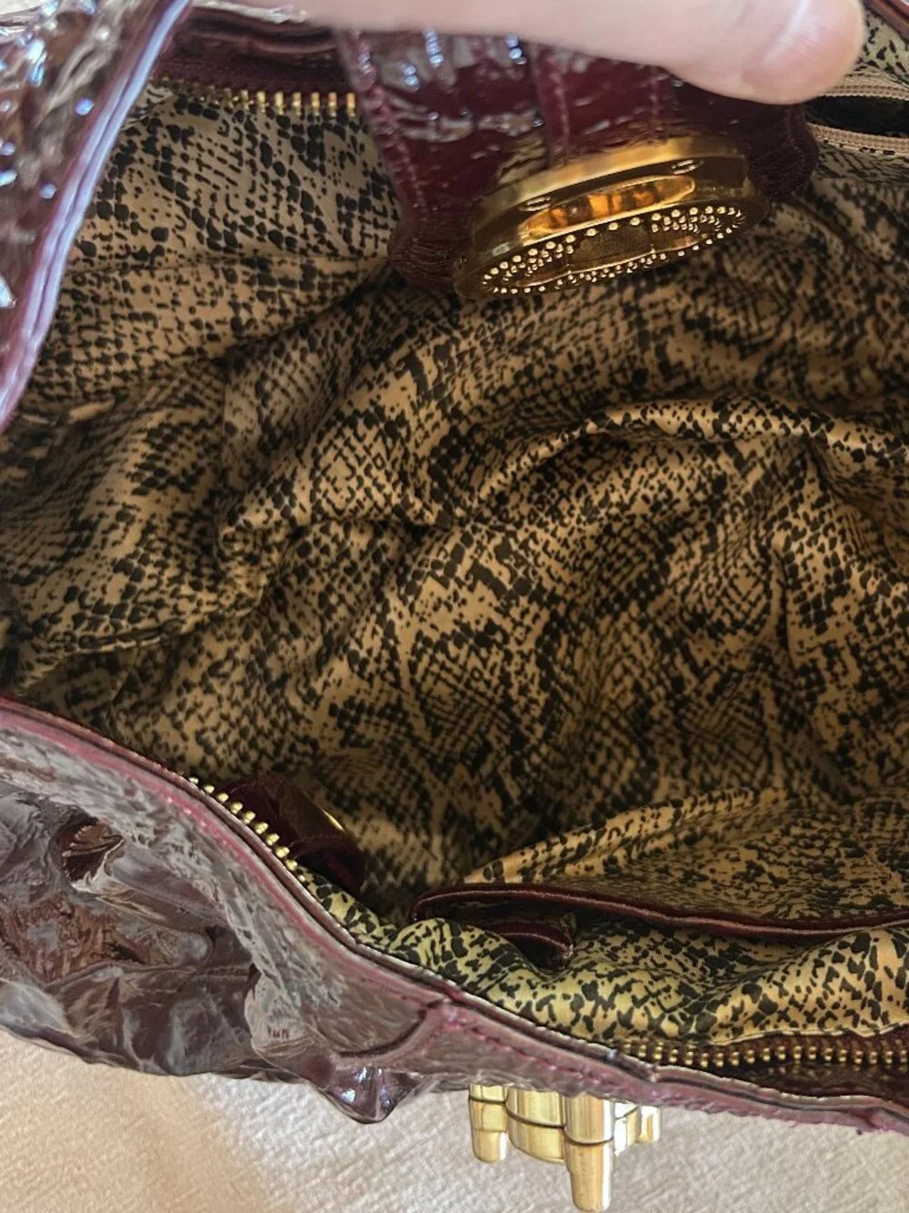 Steven by Steve Madden | Dark Burgundy Hobo Bag with Gold Details